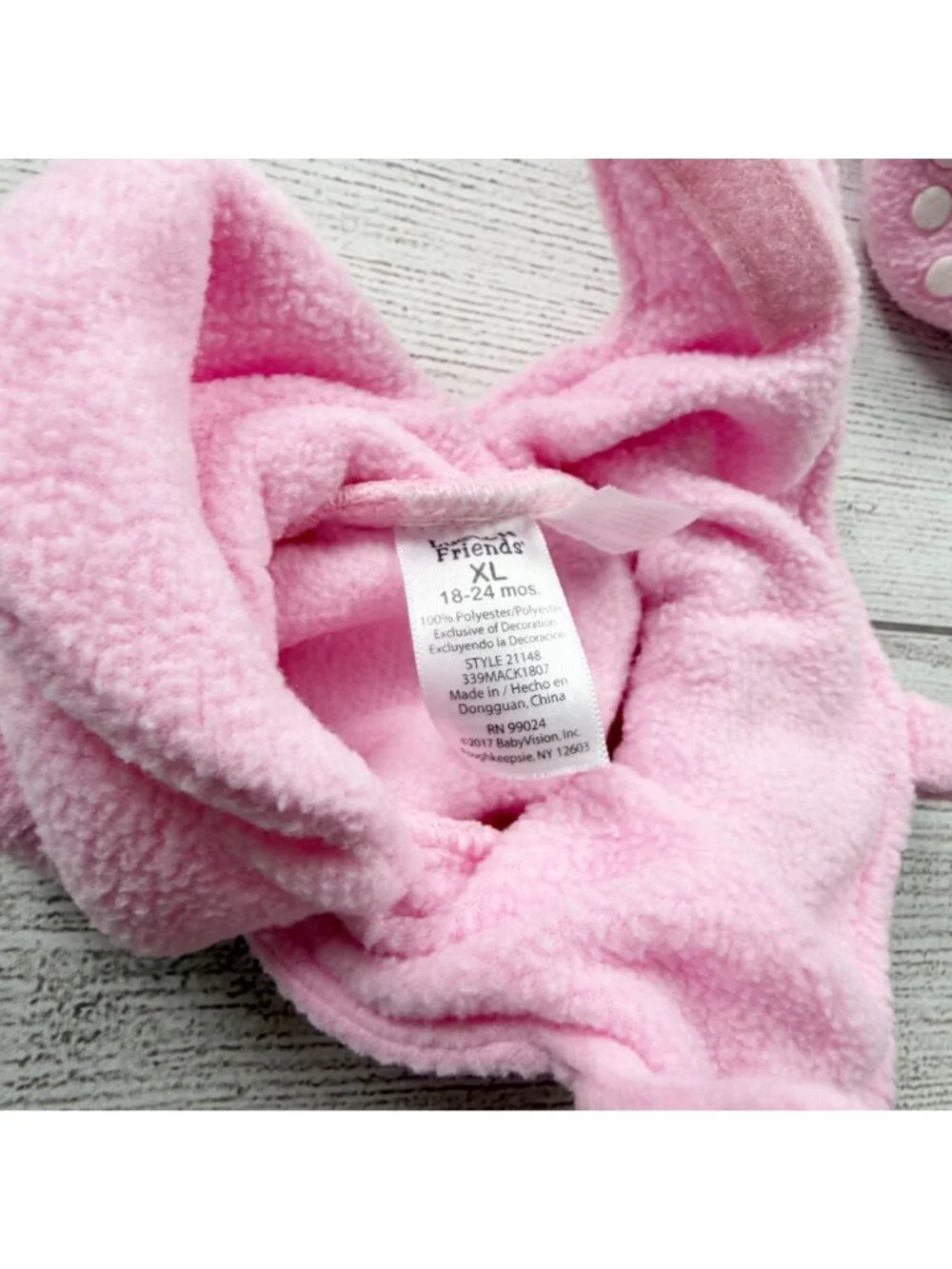 Luvable Friends Pink Fleece Baby Booties XL 18-24 Months